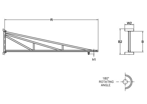 Wall Mounted Jib Crane OB drawing