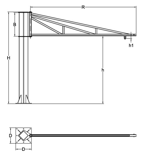 Pillar Jib Crane OB drawing